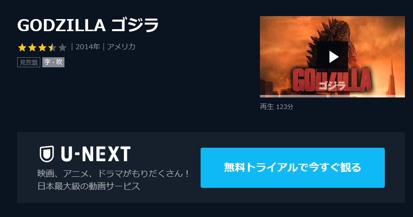 映画 Godzilla ゴジラ ハリウッド の動画フルを無料視聴配信まとめ デイリーモーション Pandoraも調査